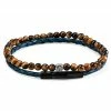 Lucleon Blue Leather & Tiger's Eye Bracelet Set