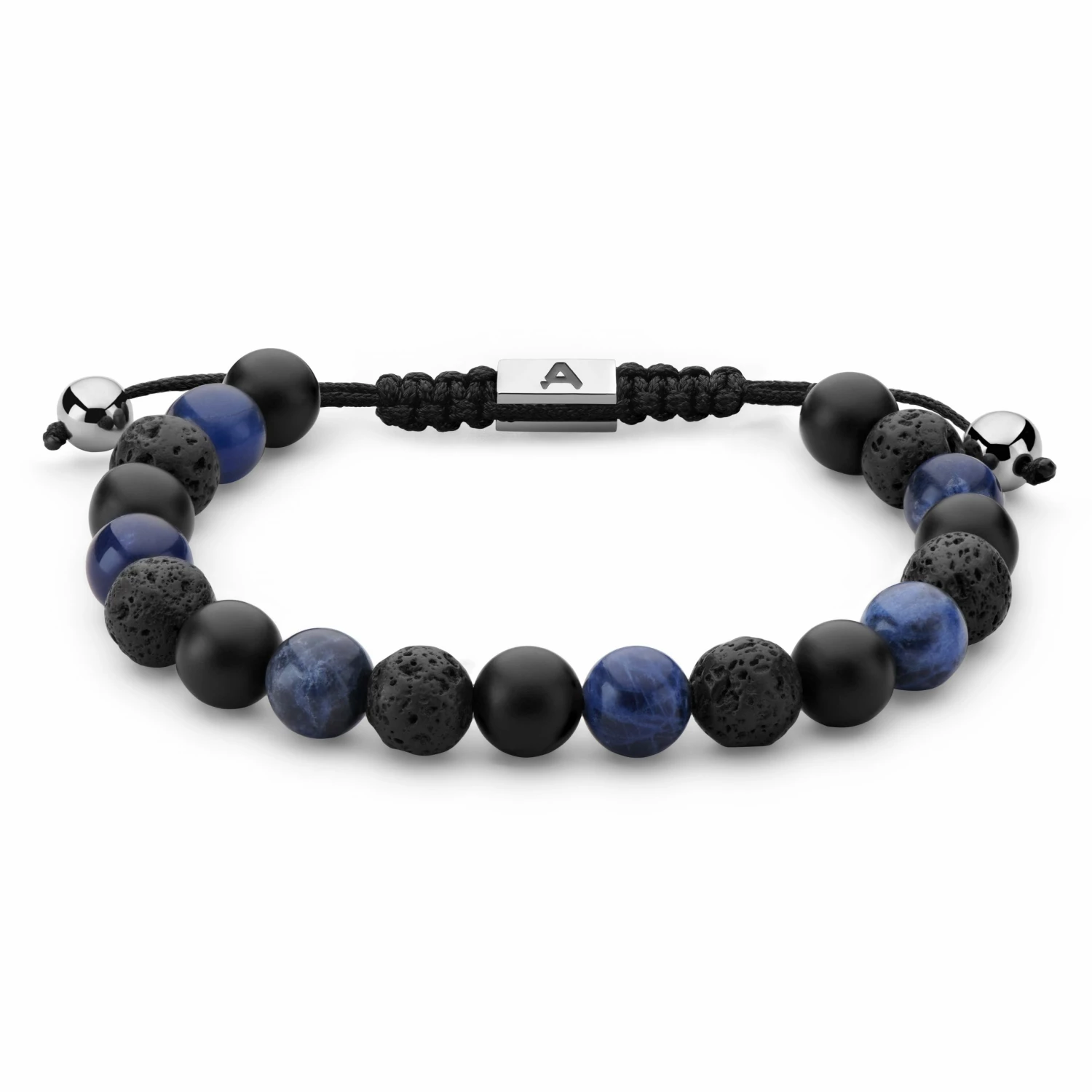 Arkai Sanatio | 8mm Black & Blue Lava Rock, Onyx & Sodalite Bracelet 1 Arkai Sanatio | 8mm Black & Blue Lava Rock, Onyx & Sodalite Bracelet