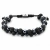 Arkai Sanatio | Black Lava Rock & Grey Hematite Double Bracelet