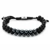 Arkai Sanatio | Black Onyx & Grey Hematite Double Bracelet