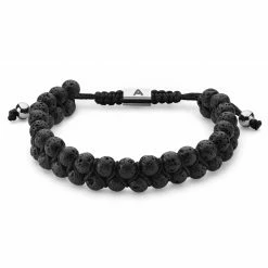 Arkai Sanatio | Black Lava Rock Double Bracelet