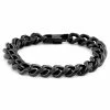 Lucleon 10mm Black Stainless Steel Curb Chain Bracelet