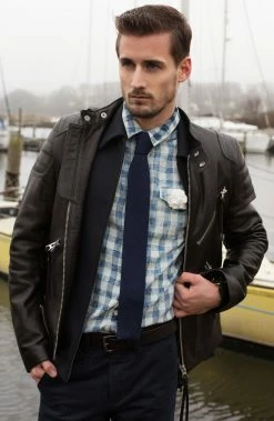 Collin Rowe Wide Raw Black Leather Cuff Bracelet -MEN'S BRACELETS Sales Store billed 1 163