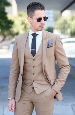 Lucleon Rusty Brown Leather & Beige-Tone Stone Bracelet Set -MEN'S BRACELETS Sales Store billed 1 366