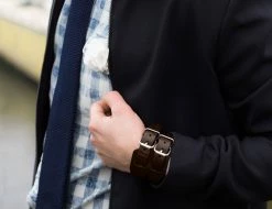 Collin Rowe Wide Raw Brown Leather Cuff Bracelet -MEN'S BRACELETS Sales Store billed 2 3 1 1