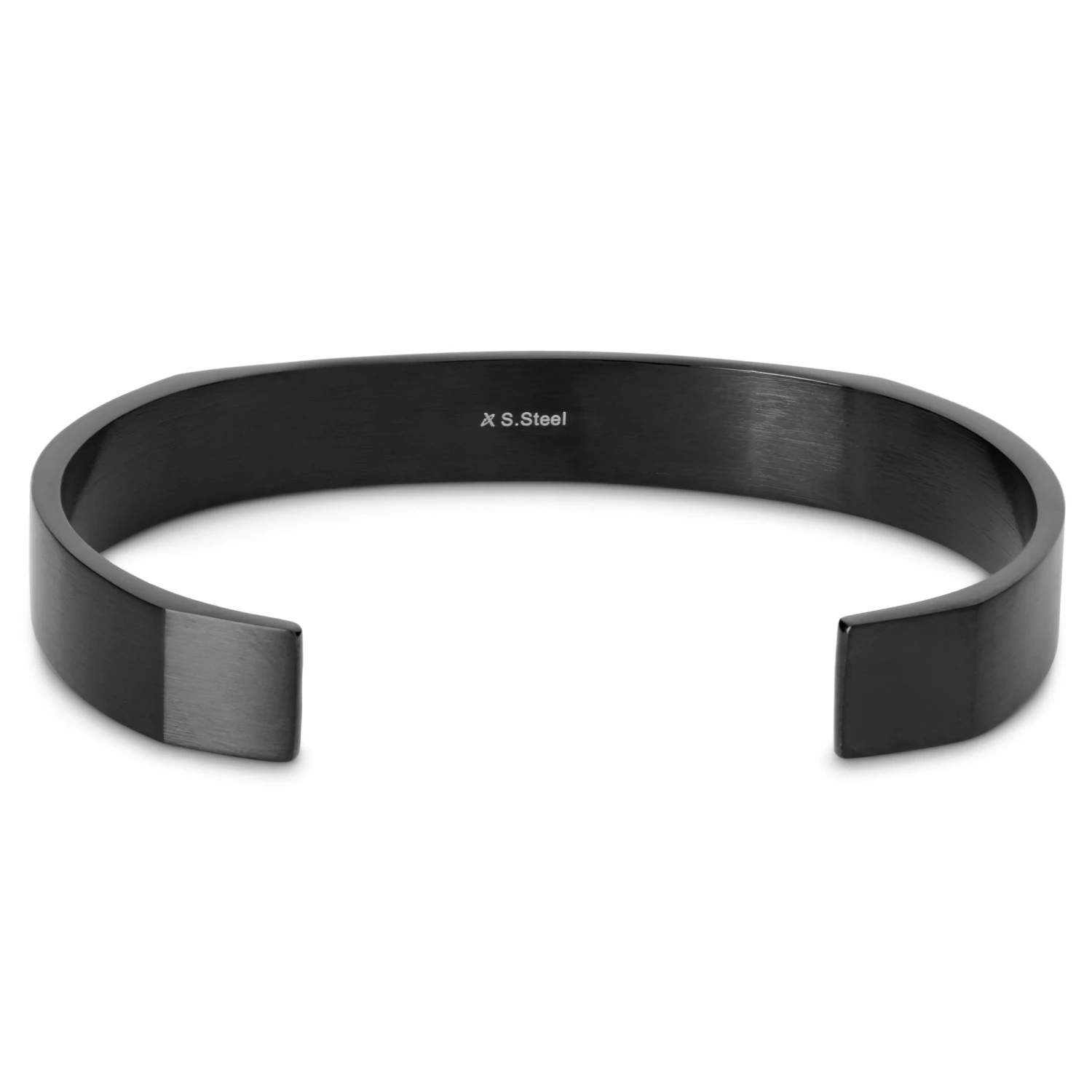 Lucleon Brushed Black Stainless Steel Cuff Bracelet 2 Lucleon Brushed Black Stainless Steel Cuff Bracelet - Image 2
