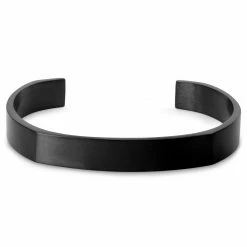 Lucleon Brushed Black Stainless Steel Cuff Bracelet