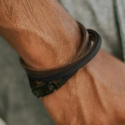 Lucleon Roy | Black & Dark Leather & Stainless Steel Double Strap Bracelet 8 Lucleon Roy | Black & Dark Leather & Stainless Steel Double Strap Bracelet -MEN'S BRACELETS Sales Store black brown roy double wrap bracelet