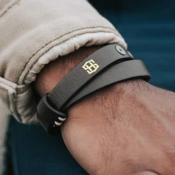 Salt & Hide Black Genuine Buffalo Leather Wrap Bracelet 11 Salt & Hide Black Genuine Buffalo Leather Wrap Bracelet -MEN'S BRACELETS Sales Store black jackson leather bracelet 1