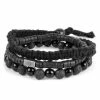 Lucleon Black Lava Rock, Onyx & Coconut Bracelet Set