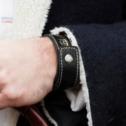 Salt & Hide Black Buffalo Leather Bracelet -MEN'S BRACELETS Sales Store blackbracelet1