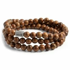 Lucleon Brown Wooden Wrap Bracelet