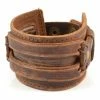 Collin Rowe Golden Brown Leather Cuff Bracelet