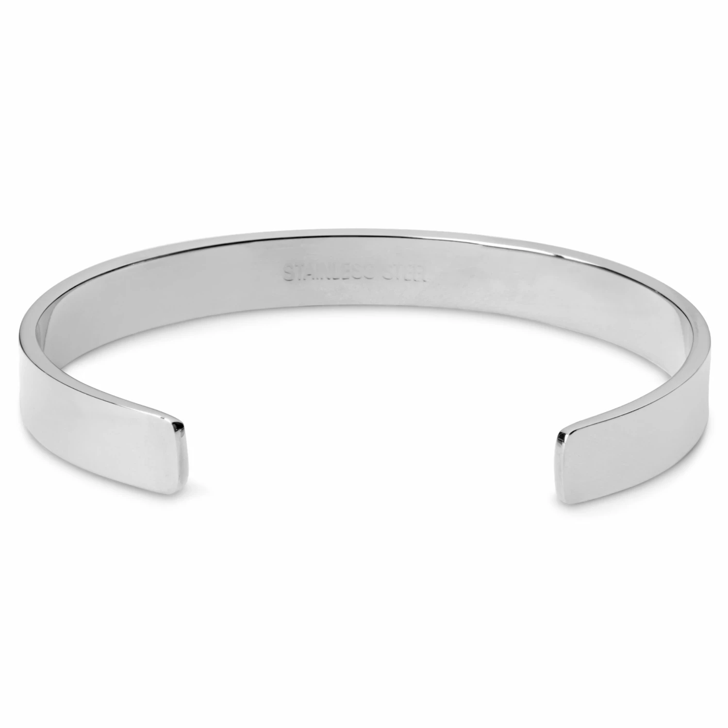 Lucleon Silver-Tone Stainless Steel Cuff Bracelet 2 Lucleon Silver-Tone Stainless Steel Cuff Bracelet - Image 2