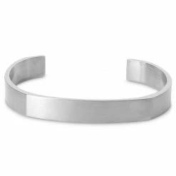 Lucleon Brushed Silver-Tone Stainless Steel Cuff Bracelet