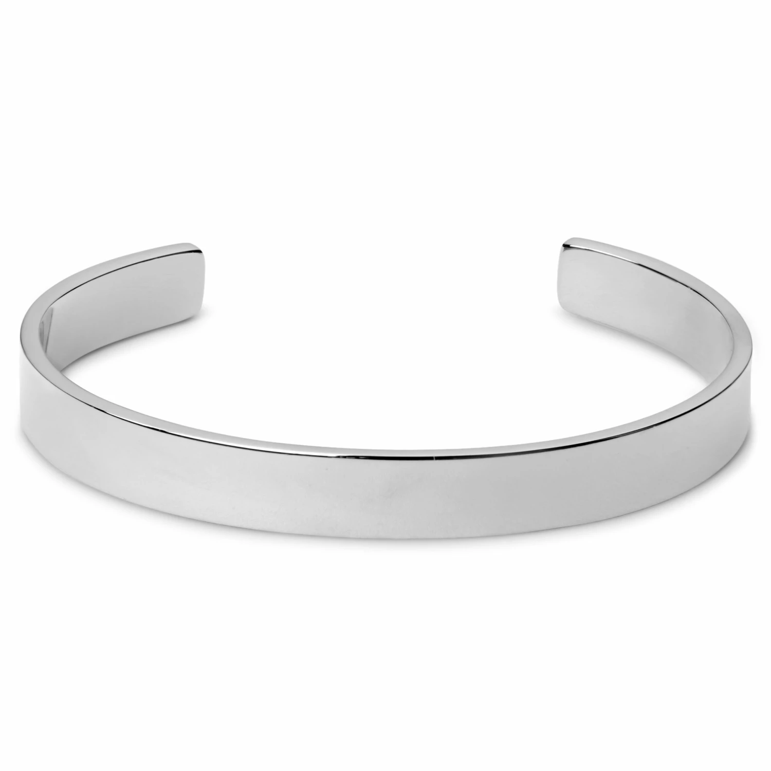 Lucleon Silver-Tone Stainless Steel Cuff Bracelet 1 Lucleon Silver-Tone Stainless Steel Cuff Bracelet