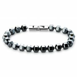 Arkai Sanatio | Grey Hematite & Stainless Steel Bracelet