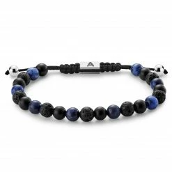 Arkai Sanatio | 6mm Black & Blue Lava Rock, Onyx & Sodalite Bracelet