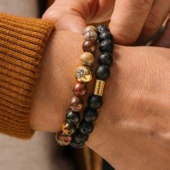 Lucleon Miro | Black Lava Rock & Natural Stone Bracelet Set -MEN'S BRACELETS Sales Store dsc5436 bm