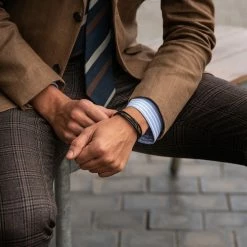 Lucleon Icon | Gold-Tone & Black Leather Cord Bracelet -MEN'S BRACELETS Sales Store dsc5536sdf3 1