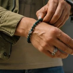 Lucleon Emerald Green Agate Bracelet -MEN'S BRACELETS Sales Store dsc6024 h