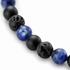 Arkai Sanatio | 6mm Black & Blue Lava Rock, Onyx & Sodalite Bracelet -MEN'S BRACELETS Sales Store efgvhgghk