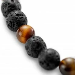 Arkai Sanatio | Black Lava Rock & Tiger's Eye Bracelet -MEN'S BRACELETS Sales Store evcukgliyh