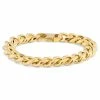 Lucleon 10mm Gold-Tone Stainless Steel Curb Chain Bracelet