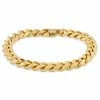 Lucleon 8mm Gold-Tone Stainless Steel Curb Chain Bracelet