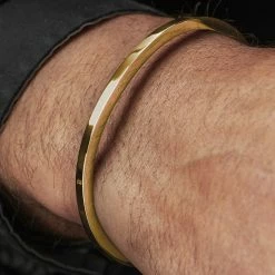 Lucleon Thin Gold-Tone Cuff Bracelet 10 Lucleon Thin Gold-Tone Cuff Bracelet -MEN'S BRACELETS Sales Store goldfe97662099847ed60e3d8452863129ff 2
