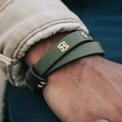 Salt & Hide Green Buffalo Leather Wrap Bracelet -MEN'S BRACELETS Sales Store green jackson leather bracelet