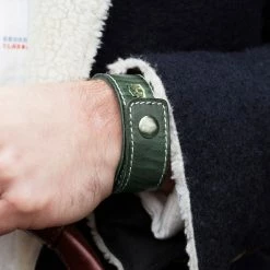 Salt & Hide Green Buffalo Leather Bracelet 9 Salt & Hide Green Buffalo Leather Bracelet -MEN'S BRACELETS Sales Store greenbracelet1