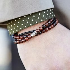 Neshraw Marbled Agate & Leather Bracelet Set 9 Neshraw Marbled Agate & Leather Bracelet Set -MEN'S BRACELETS Sales Store img 2252