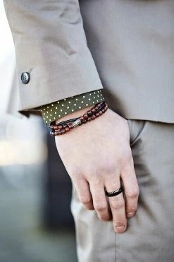 Neshraw Marbled Agate & Leather Bracelet Set 10 Neshraw Marbled Agate & Leather Bracelet Set -MEN'S BRACELETS Sales Store img 2252sm