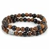 Lucleon Black & Natural Wooden Bracelet Set