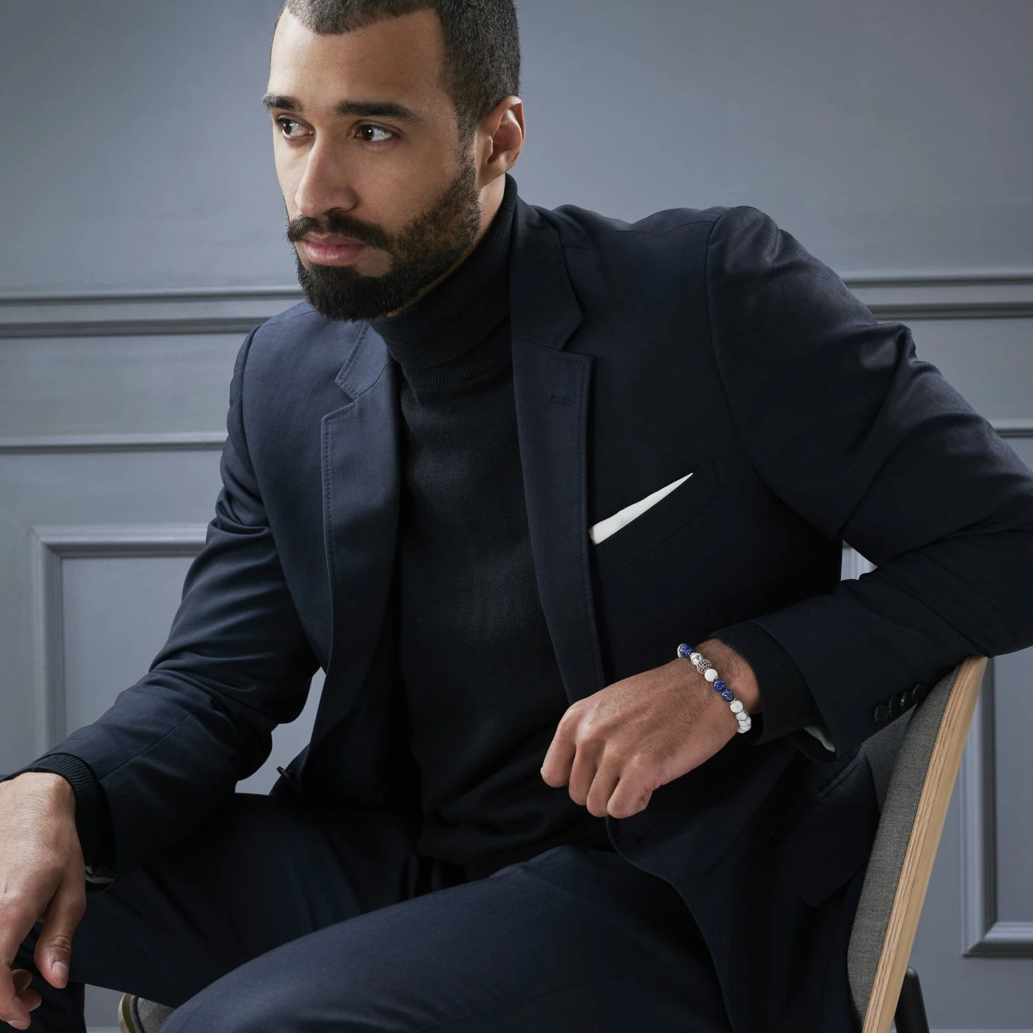 Neshraw White Turquoise, Blue Lapis Lazuli & Rose Gold-Tone Zirconia Bracelet 5 Neshraw White Turquoise, Blue Lapis Lazuli & Rose Gold-Tone Zirconia Bracelet - Image 5