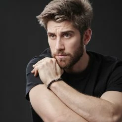 Neshraw Polished Black Onyx Bead Bracelet -MEN'S BRACELETS Sales Store jwm megashoot brace 1 11130