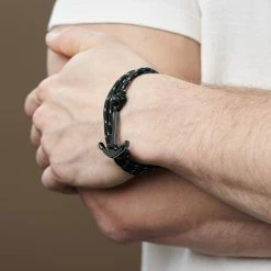Tailor Toki Black & Black Anchor Bracelet -MEN'S BRACELETS Sales Store jwm megashoot brace 2 10099