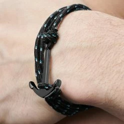 Tailor Toki Black & Black Anchor Bracelet -MEN'S BRACELETS Sales Store jwm megashoot brace 2 10099bm1