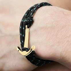 Tailor Toki Black & Gold-Tone Anchor Bracelet -MEN'S BRACELETS Sales Store jwm megashoot brace 2 10133bm1