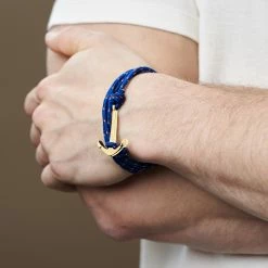 Tailor Toki Cobalt Blue & Gold-Tone Anchor Bracelet -MEN'S BRACELETS Sales Store jwm megashoot brace 2 10139 b