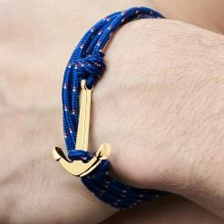 Tailor Toki Cobalt Blue & Gold-Tone Anchor Bracelet -MEN'S BRACELETS Sales Store jwm megashoot brace 2 10139bm1 b