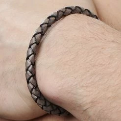Lucleon Brown & Black Braided Leather Cord Bracelet -MEN'S BRACELETS Sales Store jwm megashoot brace 2 10498 bm