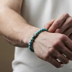 Lucleon Turquoise Natural Stone Bracelet -MEN'S BRACELETS Sales Store jwm megashoot brace 2 19725 1