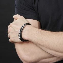 Fort Tempus Bolo | Double Black Leather Cord Bracelet -MEN'S BRACELETS Sales Store jwm megashoot brace 2 3161 1