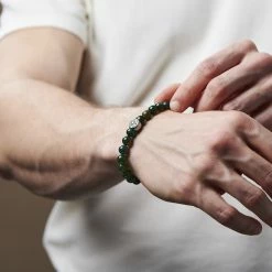 Lucleon Emerald Green Agate Bracelet -MEN'S BRACELETS Sales Store jwm megashoot brace 3 19727