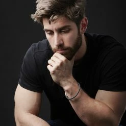 Lucleon Black & Silver-Tone Stainless Steel Cable Bracelet 11 Lucleon Black & Silver-Tone Stainless Steel Cable Bracelet -MEN'S BRACELETS Sales Store jwm megashoot brace 3 9723 1