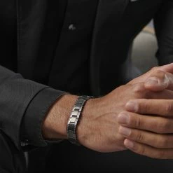 Fort Tempus Black Titanium Link Chain Bracelet -MEN'S BRACELETS Sales Store jwm megashoot bracelets 14278 1