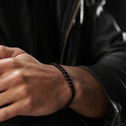 Lucleon 8mm Black Stainless Steel Curb Chain Bracelet -MEN'S BRACELETS Sales Store jwm megashoot bracelets 15086 1 1