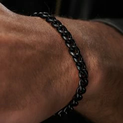 Lucleon 8mm Black Stainless Steel Curb Chain Bracelet -MEN'S BRACELETS Sales Store jwm megashoot bracelets 15086 1bm1